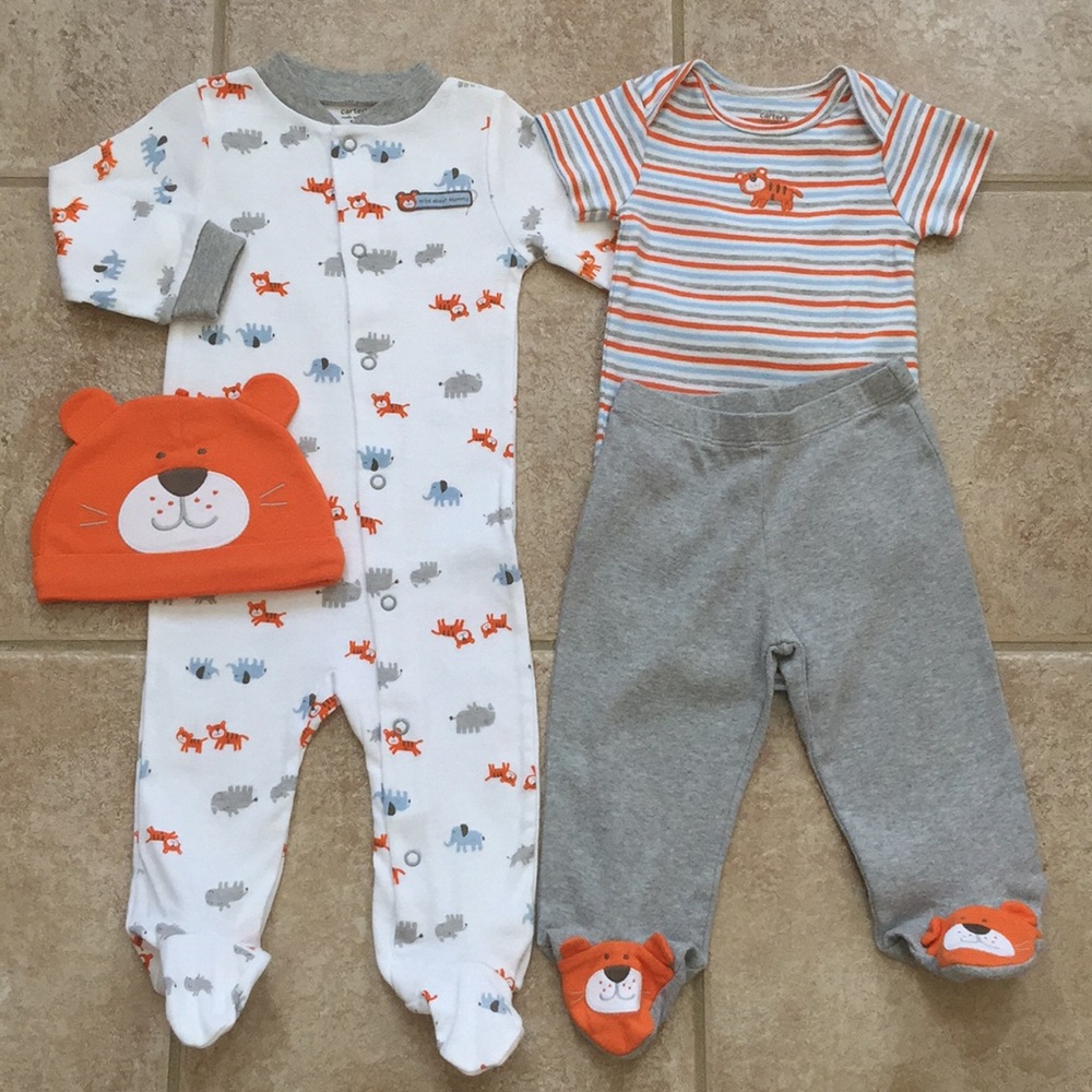 Carter's Tiger Hat Bodysuit Pants Sleep and Play